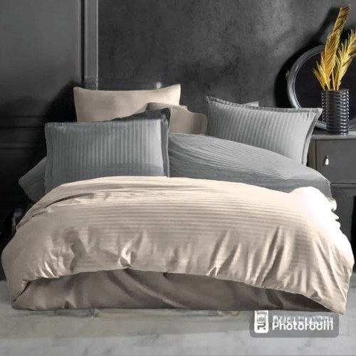 روتختی دونفره هتلی دورو طوسی کرم